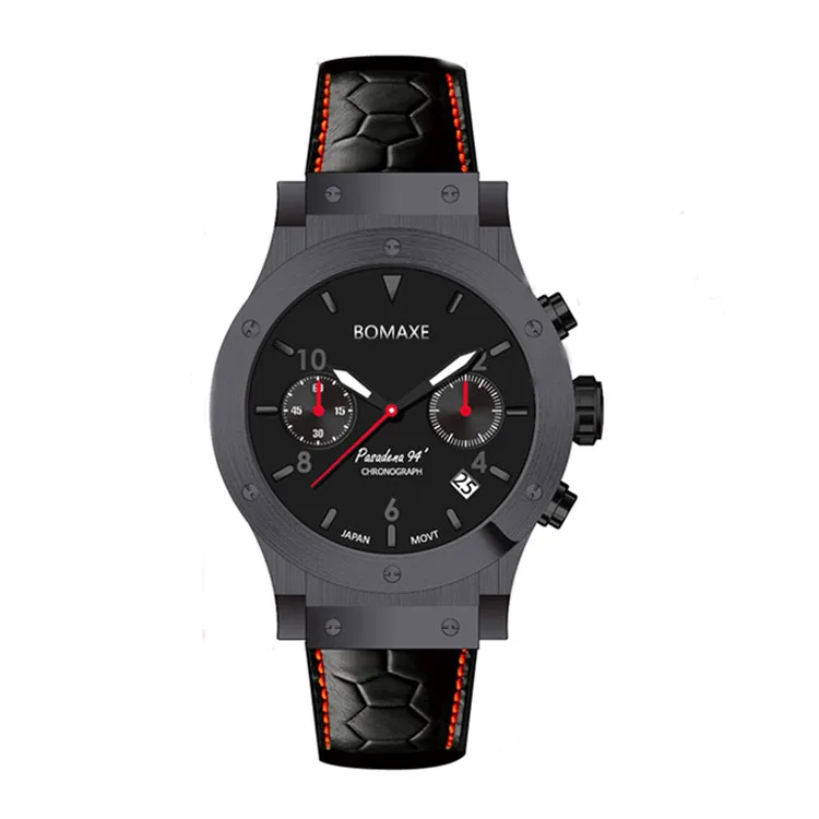 BOMAXE SA6059  Classic Men Luxury Brand Watches Black Stainless Steel Male Analog Clock 3 ATM Waterproof Quartz Men Wrist Watch