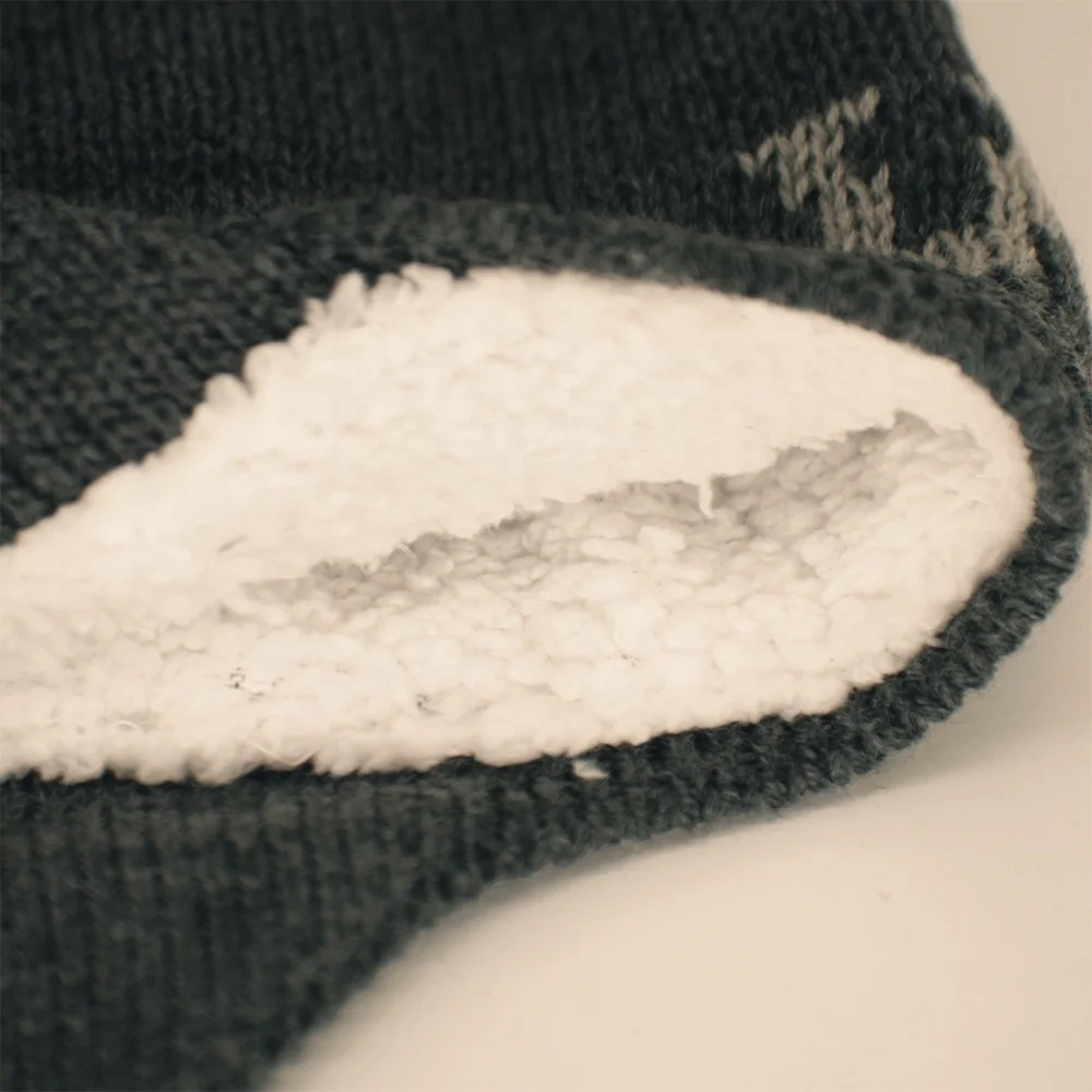 Custom Winter Thermal Fleece Lined Knitted Beanie Hats for Men Women Girls Boys Earflap Cap Toque with Pom Pom Designer Logo