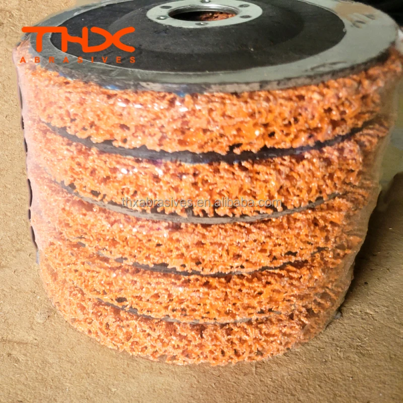 Orange 115 mm Strip Discs for Removing Paint, Oil, Wood Poly Disc Angle Grinder Clean & Strip Disc 115x22.23mm