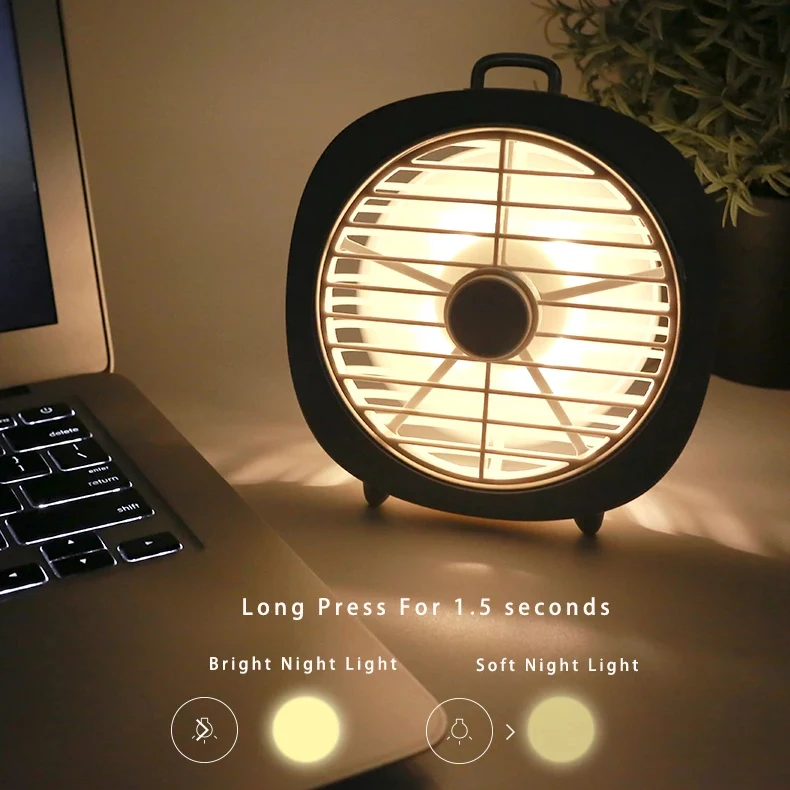 USB Desktop Fan LED Light BSCI Custom Warm Light Fan Portable Wholesale Mini Ventilation DC 5V desk bldc fan
