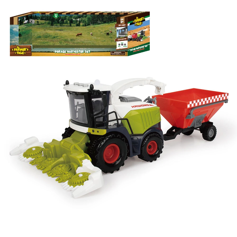 With sound rice harvester trailer tractor friction toy vehicle