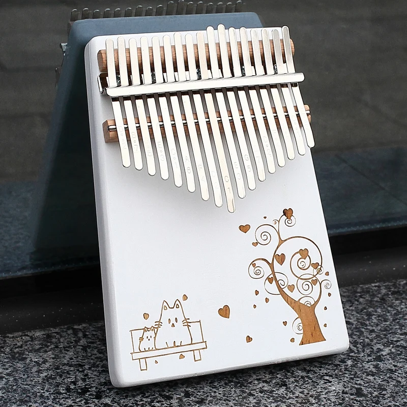 Factory wholesale musical instruments kalimbas for gift  Kalimba 17 keys Thumb Piano Mbira with book hammer and bag for sale
