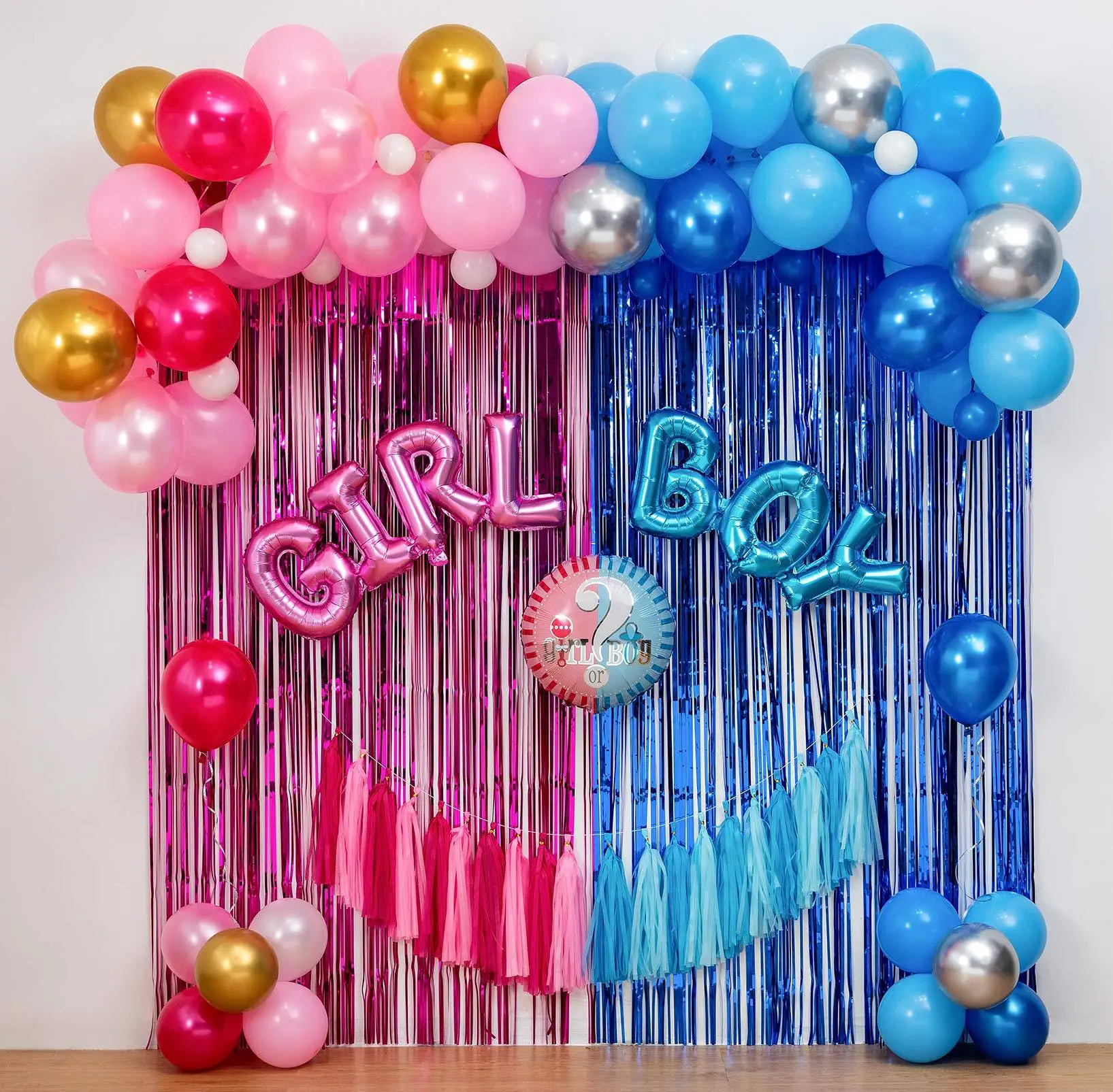 Boy Or Girl Gender Reveal Party Decoration Sets Balloons Arch Garland Kit For Baby Shower Kids Boy Girls Birthday Party Supplies