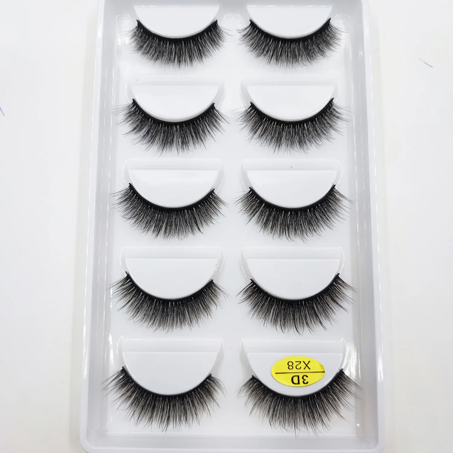 Wholesale 5 Pair Reusable Simple Women Makeup Artificial False Eyelashes Dropship Cheap Price 5 In 1 Wispy 5d Faux Mink Lashes