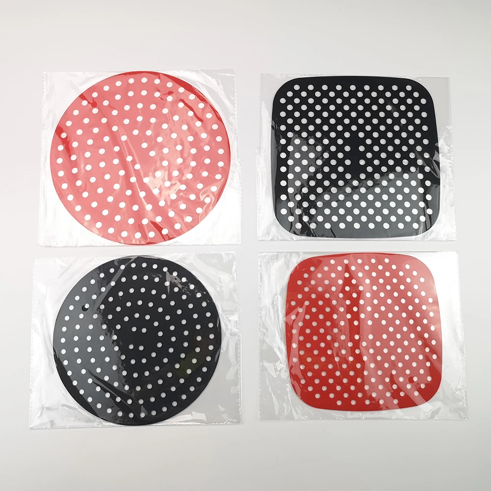 7.5' and 8.5' Reusable Square Frying Pan Liner Silicone Air Fryer Mat For Air Fryer Basket And More