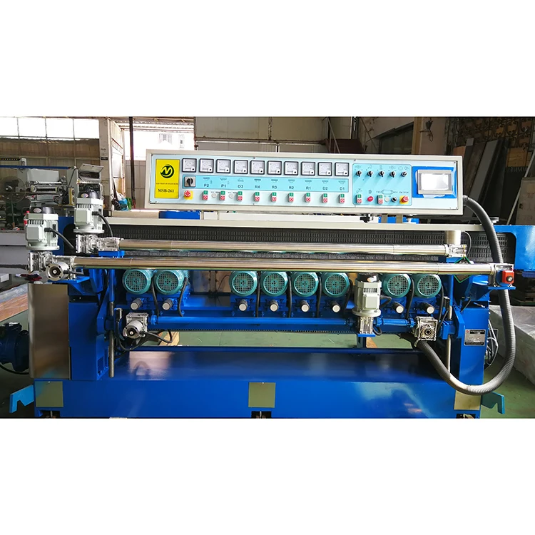 Cnc glass straight line beveling machine 9 motors glass edging beveling machine intelligent glass beveling machine