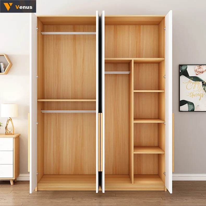 Durable OEM ODM Bedroom Furniture Wardrobe Factory Price Armoire Closet System Wooden Sliding Closet Customized Wardrobe Cabinet