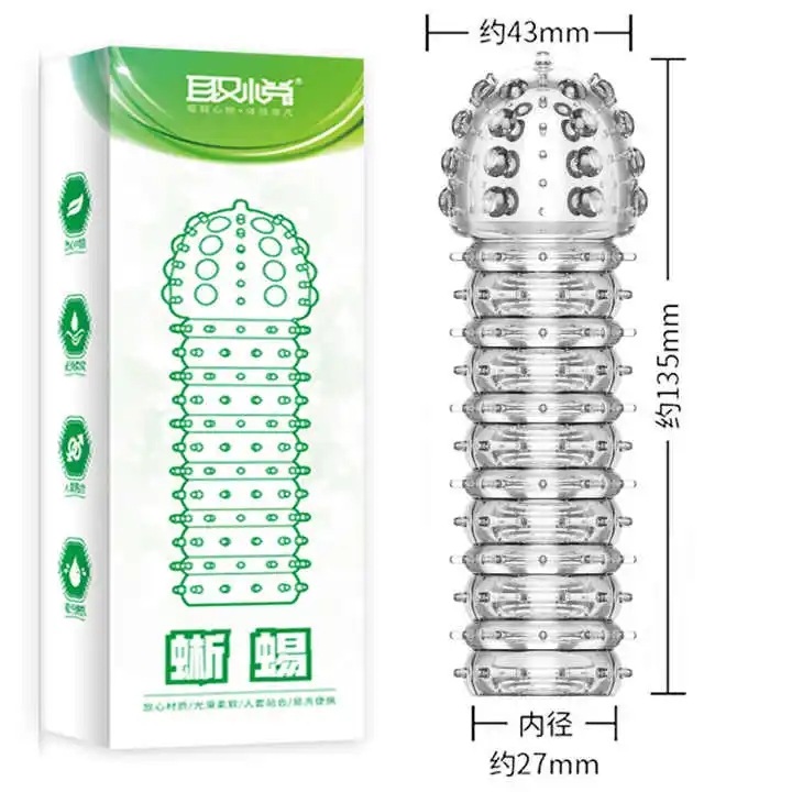 Funny Condom Two-Finger Crystal Wolf Braces Stimulate G-spot Private Parts Stimulating Particle Condom Adult Sex Toys