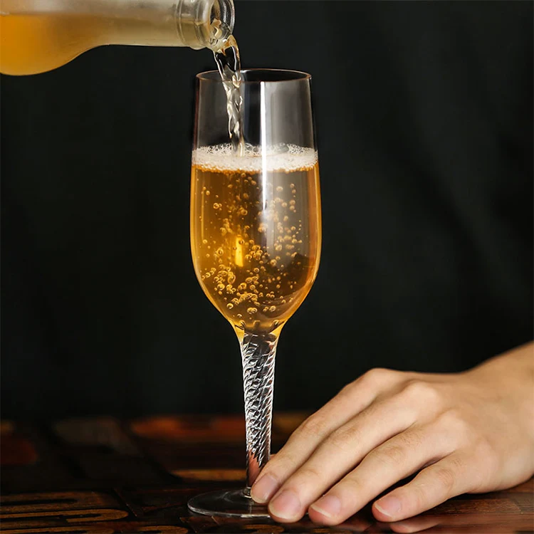 luxury champagne flute sparkling wine tasting glass unique stem crystal champagne glasses