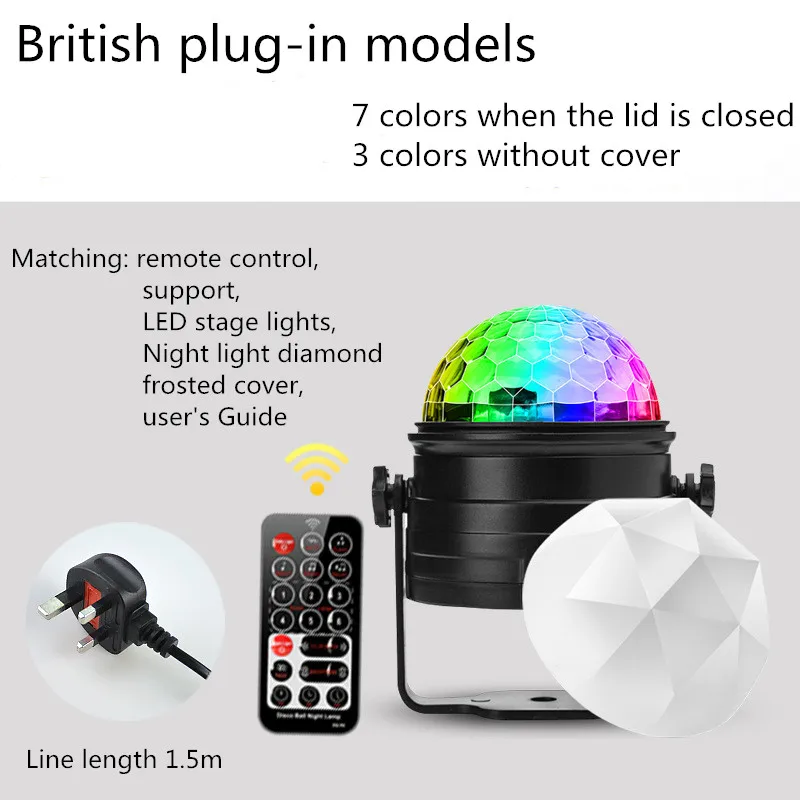 Remote Ctrl Hot Sale Led Stage RGB Colorful Crystal Magic Ball Light For Holiday Party Stage Home Theater Atmosphere KTV Bar DJ