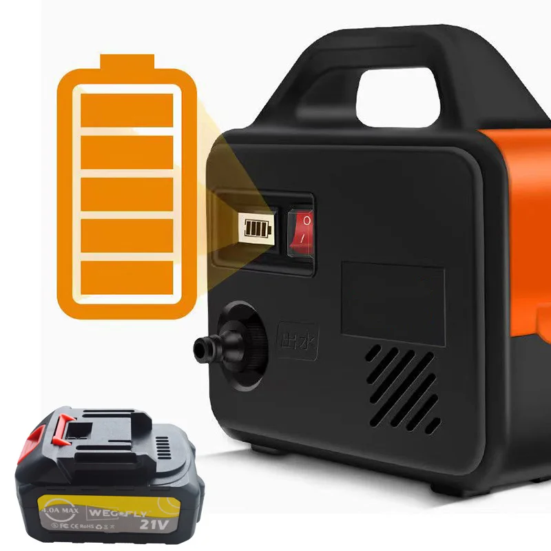 Electric Scooter Cleaner Car Wash Pressure Pump 21v Lithium Battery Water Portable Sprayer with Hose and Gun Spray Pump