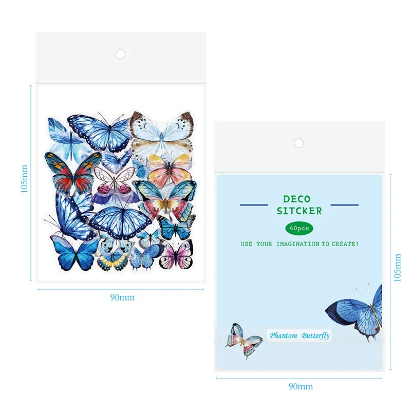 Creative Waterproof Butterfly PET Transparent Sticker Decorating DIY Dairy And Scrapbook Stickers