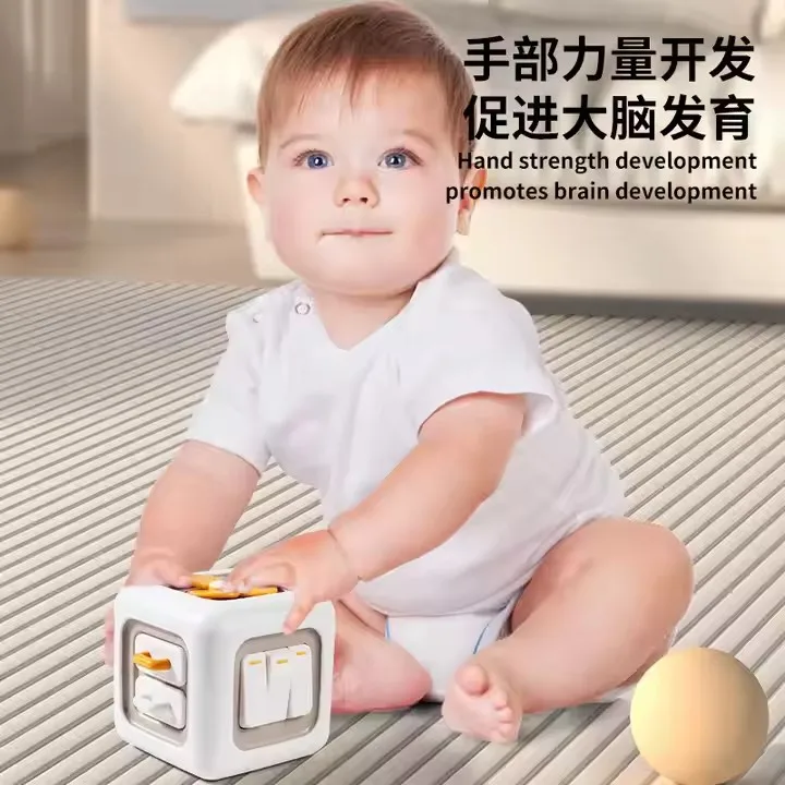 2024 New Montessori Early Education Play Cartoon Activity Cube Baby Educational Toys 6 in 1 Cubes Learning Games For Baby