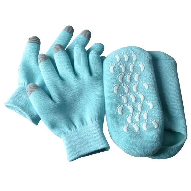 Wholesale customized Moisturizing gel socks Soften Repair Whiten Skin Treatment Gel Spa Gloves Set