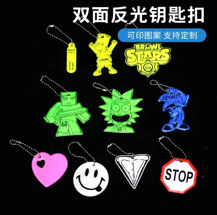 Halloween Decoration Ghost Shaped Reflective Soft Keychain