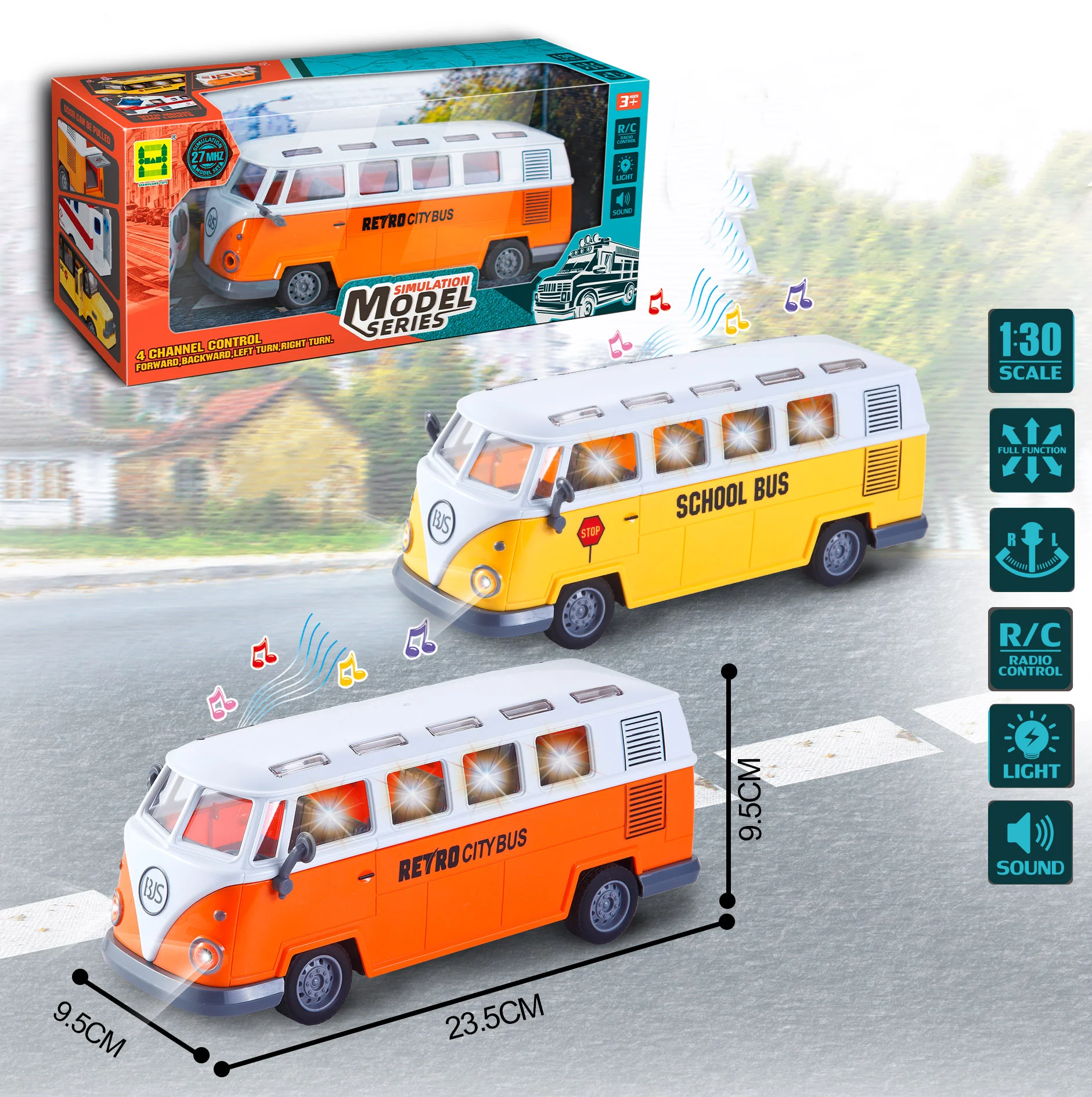 Hot selling children remote control car 1:30 four-way lights music remote control toy car, ambulance children toys boys and girl