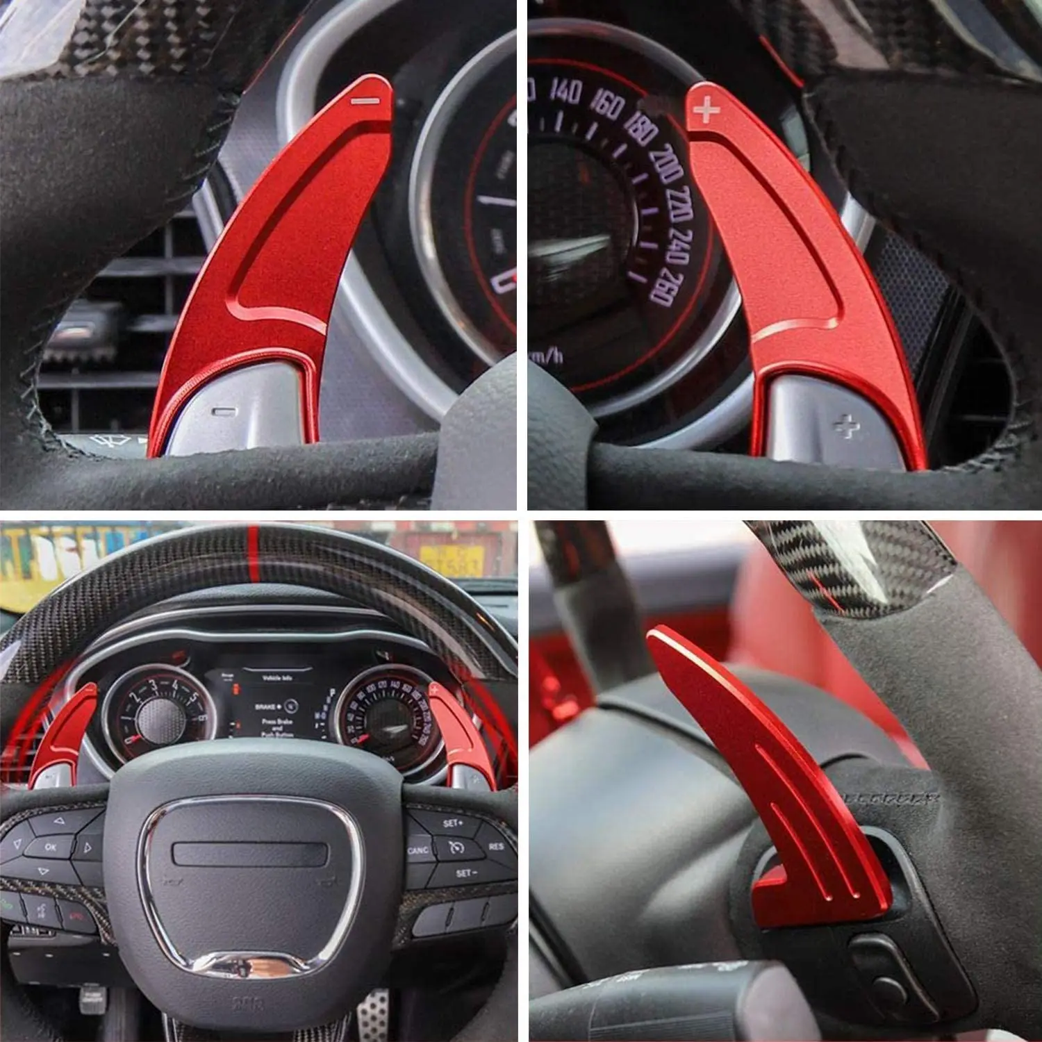Steering Wheel Shift Paddle Extended Shifter Trim Cover for Dodge Challenger 2015-2020