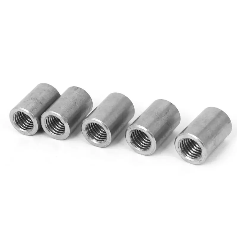 
TOP Round Connector SS304 Threaded Sleeve Bar Stud Rod Coupling Nut 