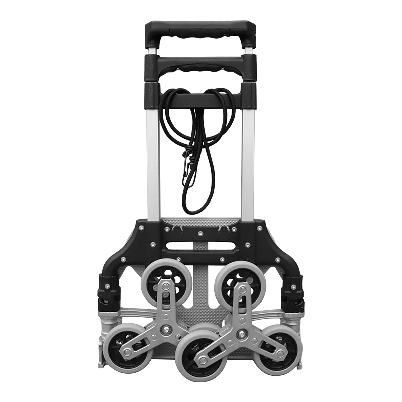 Lightweight 6 Crystal Wheels Portable Hand Truck With 2 Ropes 16 Bearings 154lbs On Ground All Terrain Stair Climbing Cart