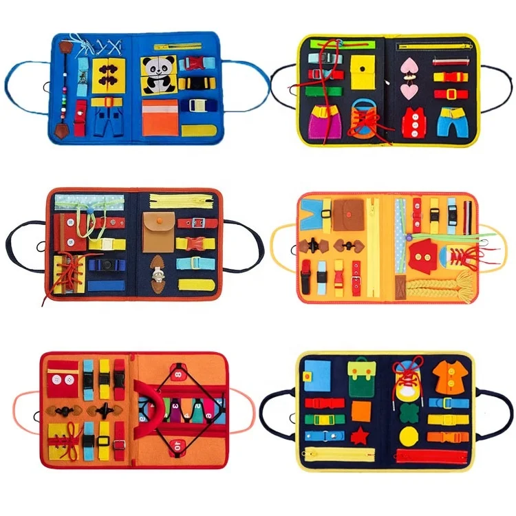 Factory Custom Multifunctional Children Learning montessori sensory Toys felt busy board