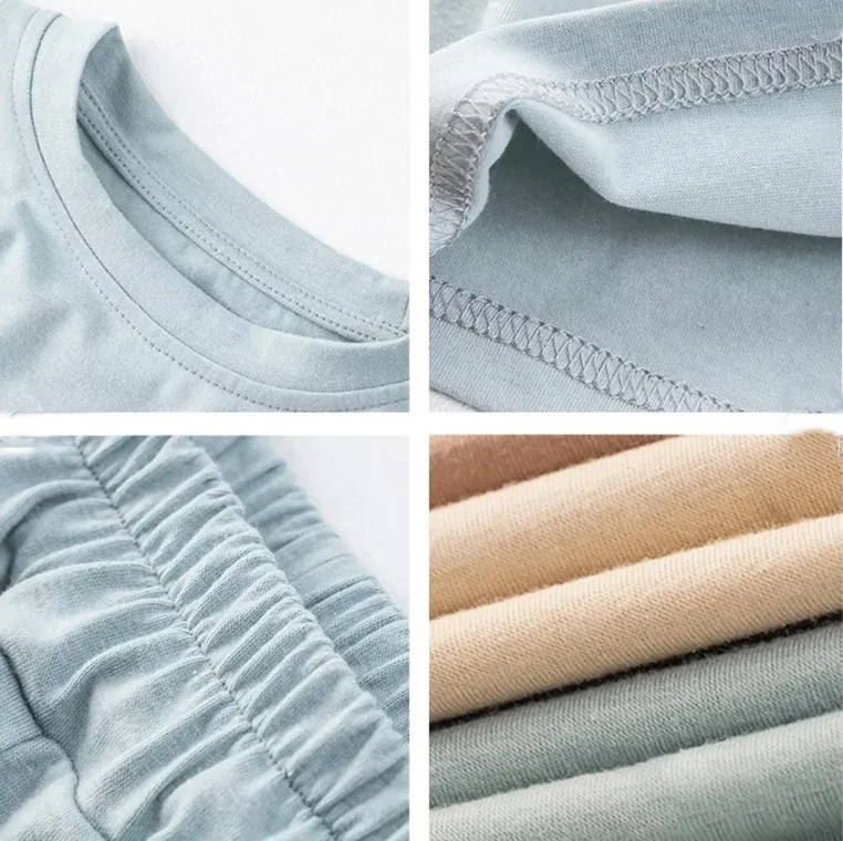 Basic Outfits Kids Boys Girls Summer Cotton Short Sleeve Tracksuit Set Children 2 Piece Causal Sports Clothes Set