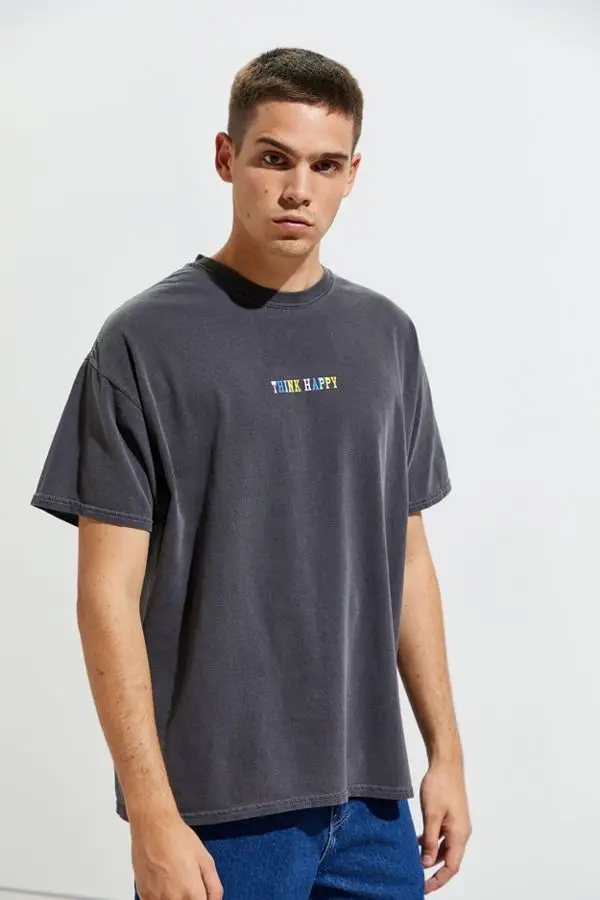 MGOO Pima cotton Colorful puff print men tee Vintage washed oversized t shirt