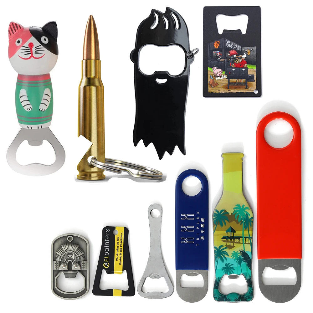 Custom Personalised Bullet Shell Bottle Opener Mini Carabiner Paracord Butterfly Knife Wallet Metal Bottle Opener Multi Card
