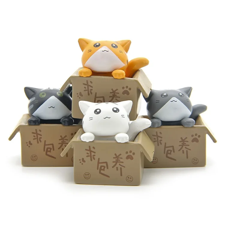 Мини-фигурка кошки, фигурка животного, сказочный сад, миниатюрная популярная пластиковая игрушка для детского стола, украшение для дома