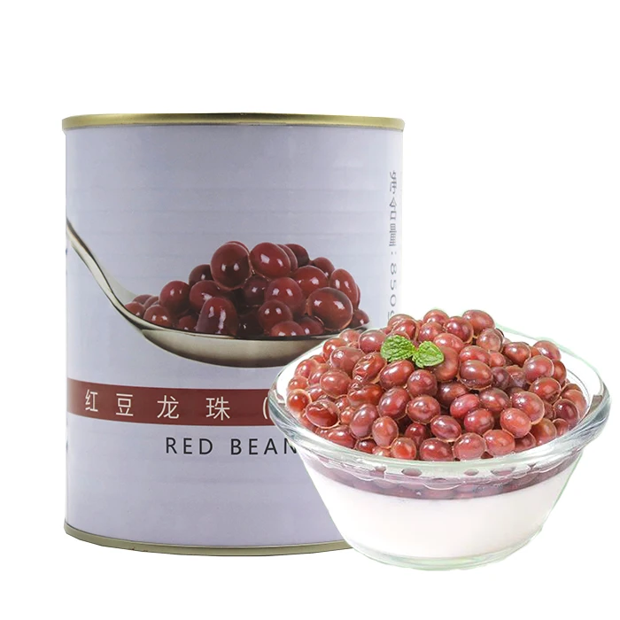 Factory Price Premium Quality Canned Red Bean Popping Boba (850g*12 cans/ctn) Good To Added in Desserts or milky tea