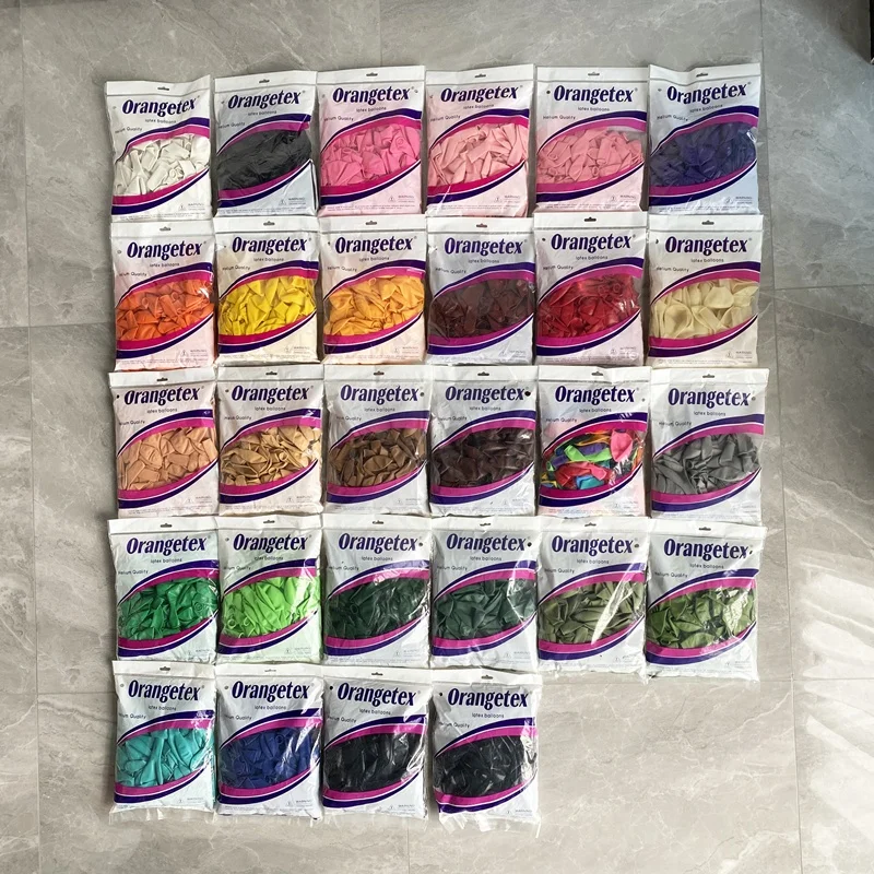 Orangetex factory wholesale 12 inch 100pcs package helium latex balloons for party decoration globos