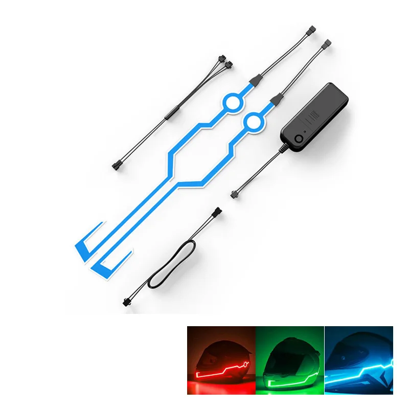 Battery 4-in-1 Motorcycle Helmet Night Riding Cold Light Flashing Strip LED Motorcycle Led Light Luminous Sticker Strip