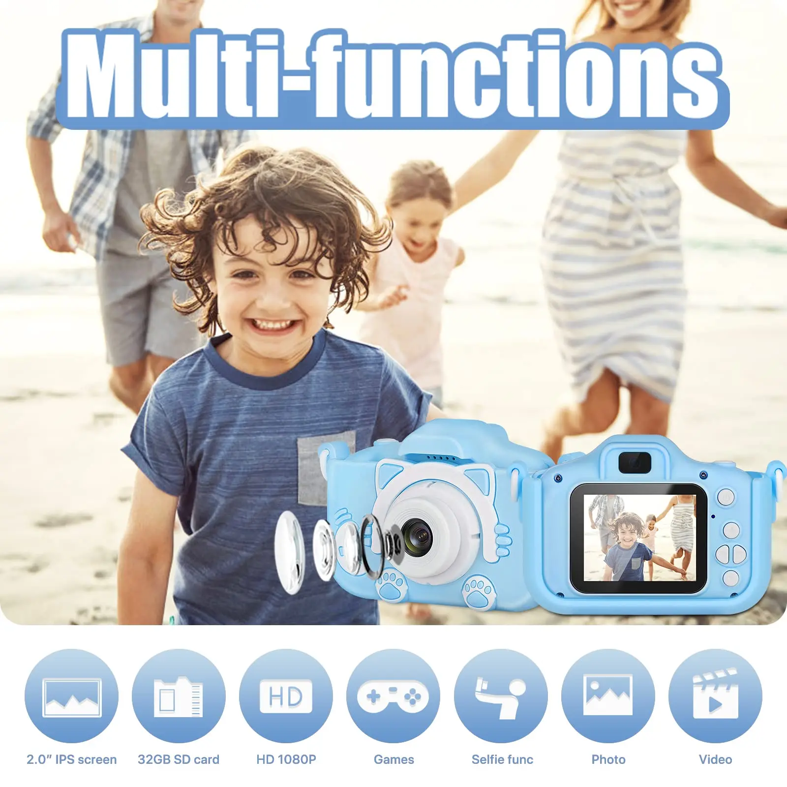 Мультфильм селфи HD камера детские игрушки для фотографии подарок на день рождения