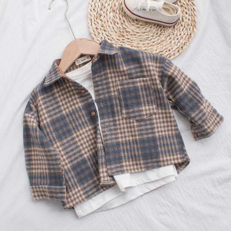 Модная одежда для маленьких девочек; Комплект одежды рубашка в клетку куртка теплая детская рубашка свободные весенне-осенние комплекты одежды из хлопка; Сезон весна-осень; Повседневная одежда для малышей; Одежда От 2 до 8 лет