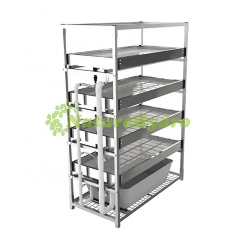 Movable multi level vertical ebb and flow rolling bench rack system with grow tray