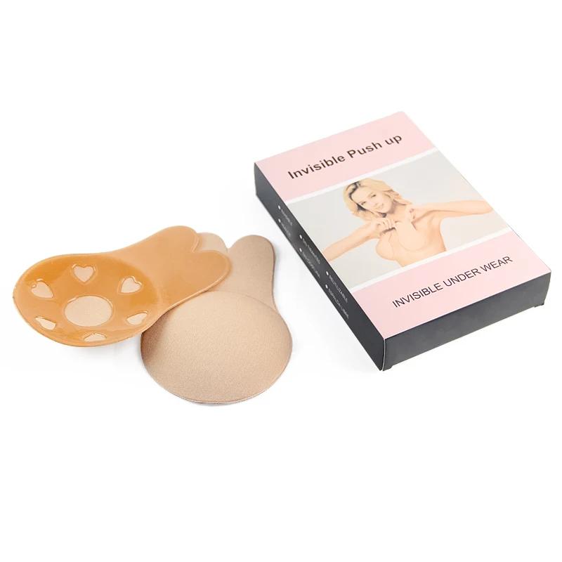 Sexy Push Up Boob Silicone Nipple Stickers Black Nude Nipple Covers Rabbit Ear Shape Nipple Bra