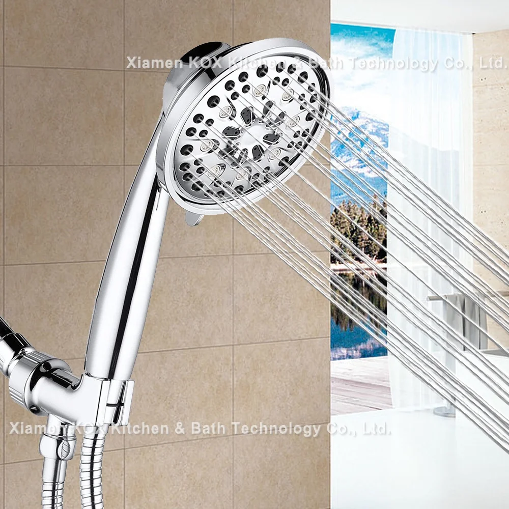 Chinese Manufacturer Hot Sale Customized Push Button Function Switching Handshower Plastic Round Handshower For Bathroom