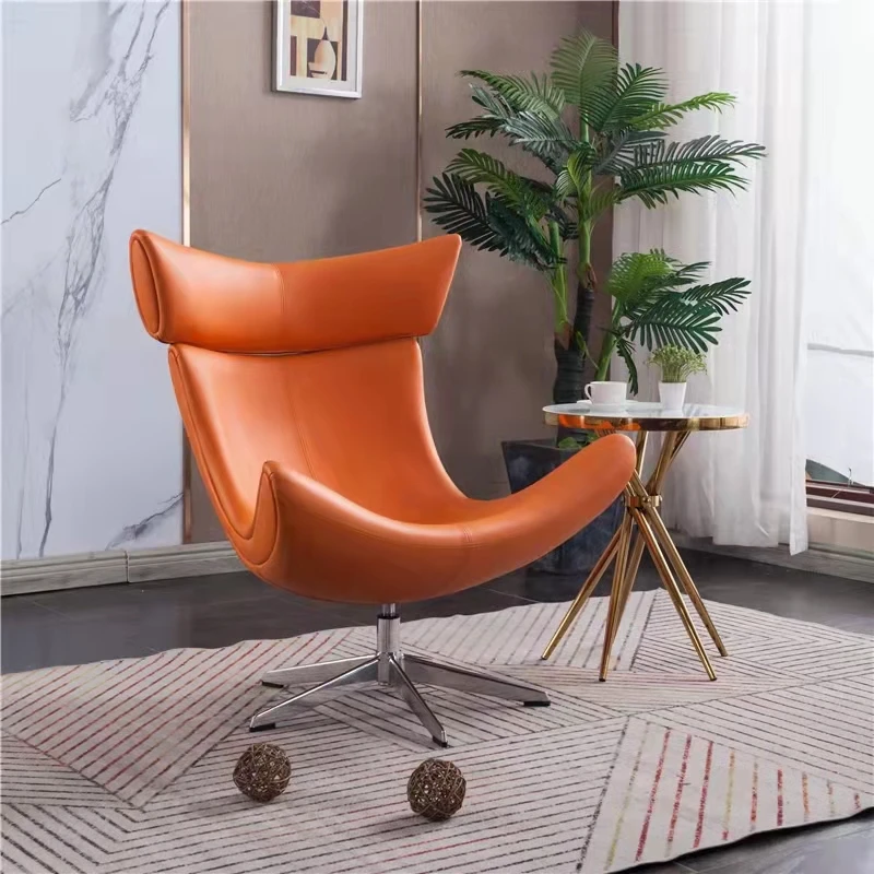 sofa rocking chair Living Room Leisure Genuine Leather Armchair Lounge Chair With Swivel Function