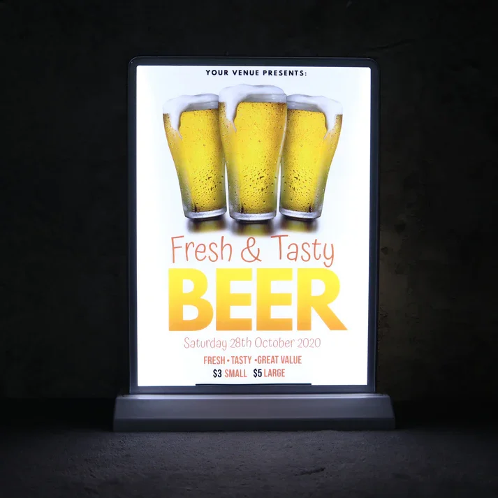 Factory Made Desktop Rechargeable Double Sided Display Sign Advertising Light Boxes