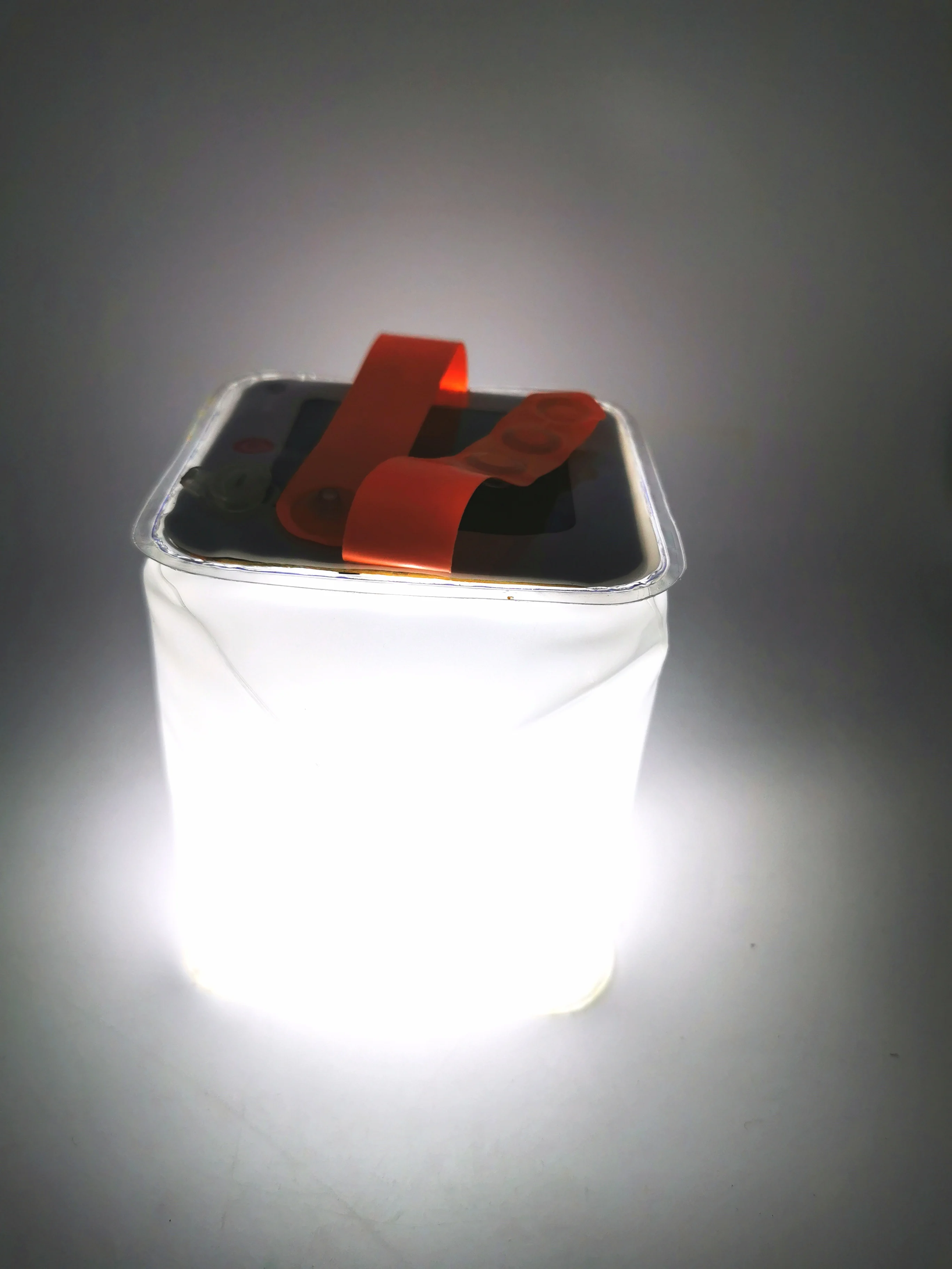 Portable Outdoor Retractable LED Solar Inflatable Lantern White Red Night Fishing Camping Emergency Use