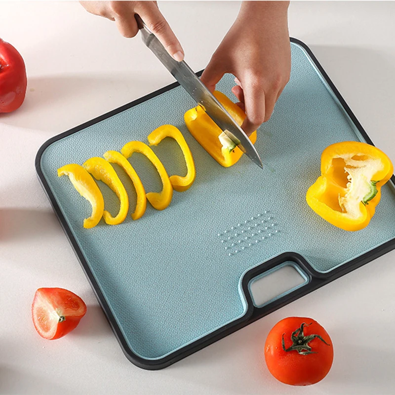 Пластиковая разделочная доска для пищевых продуктов двусторонняя мяса и овощей пшеничной соломы кухни