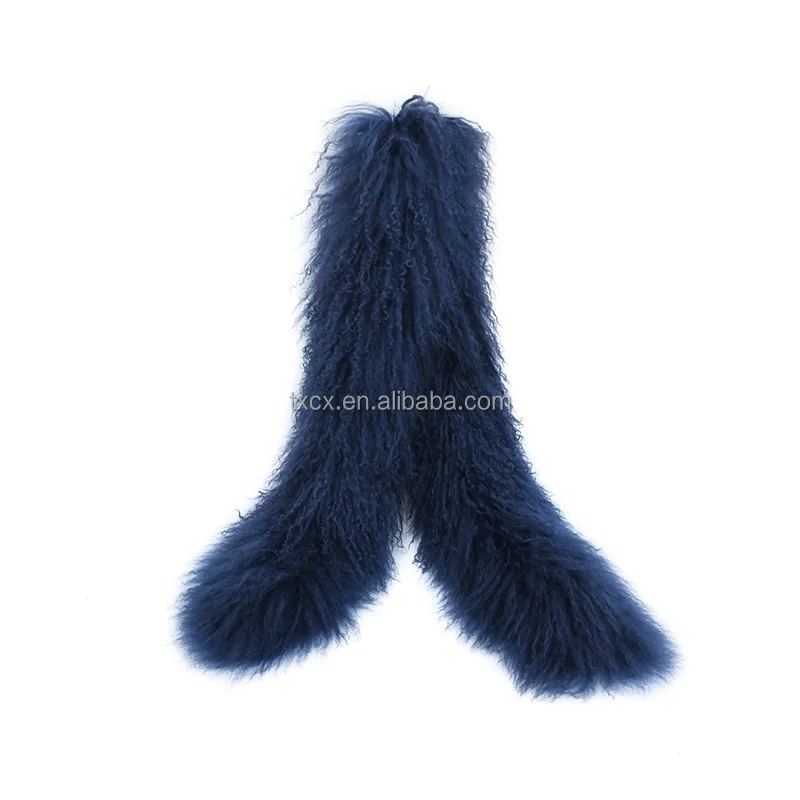 CX-S-02X Curly Winter Women Boutique Outfits Mongolian Lamb Fur Long Scarf