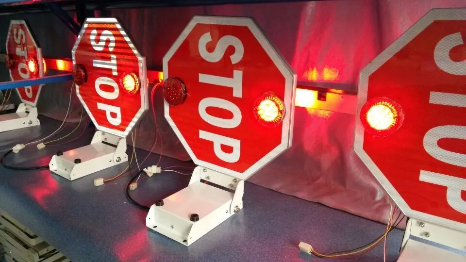 24V/12V parking plate with different color and language for school bus