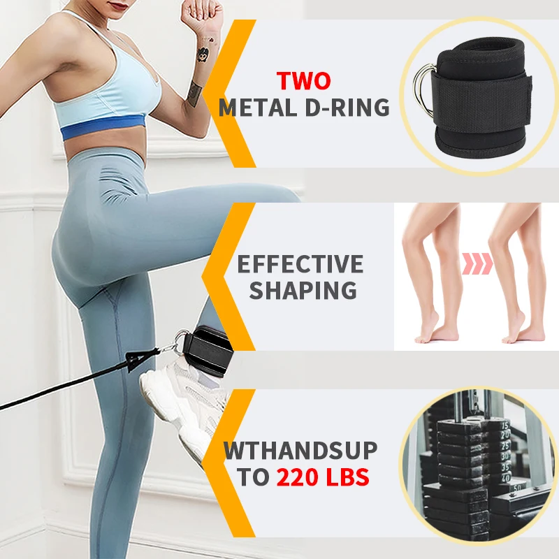 Protect Ankle Avoid Injuries Weight Lifting Workout or cable machines Gym Cable Ankle Straps