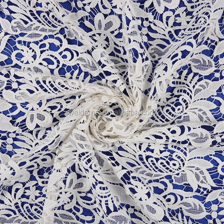 
Cotton Embroidery Lace Milk Yarn Lace Floral Fabric for Dress Luxury Milk Silk Fabric 