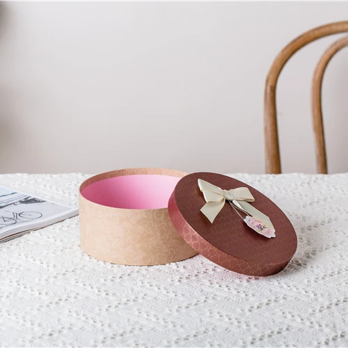 Factory wholesale different sizes flower chocolate round shape packaging gift box with lid