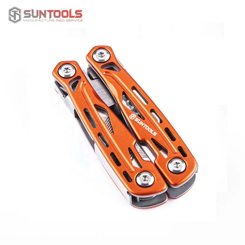 Mini folding multifunction aluminum handle gift promotional hand tool pocket knife screwdrivers openers cutting  pliers