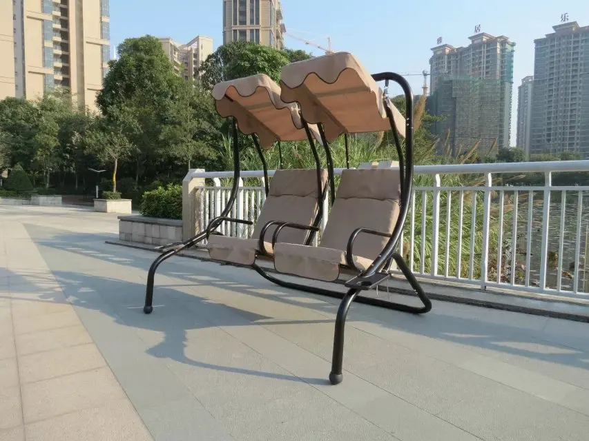 Garden 2 seat Double Hanging Swing outdoor metal furniture hanging chair garden swing chair with canopy patio swings