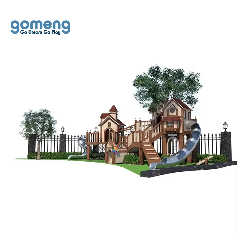 Log cabin outdoor kids playground equipment outdoor playground equipment wooden outdoor playground