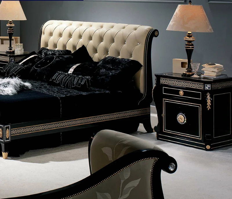 European Royal style Double solid wood bed  1.5, 1.8 m single classic queen bed Luxury antique king bed
