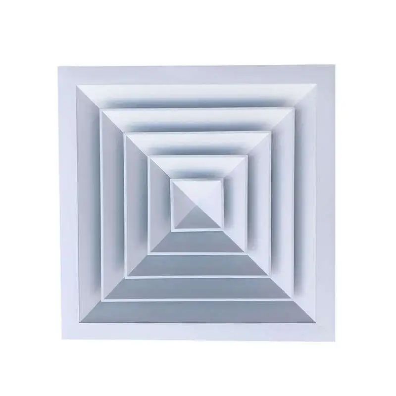China Supply high quality air conditioning 4 way Hvac Square Ceiling Vent
